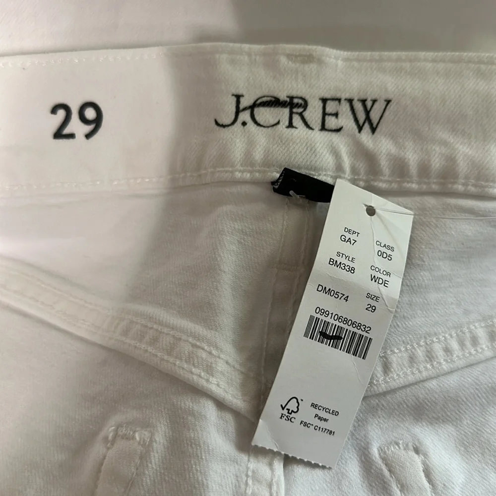 J.Crew High Rise Wide Leg Denim Trouser in White